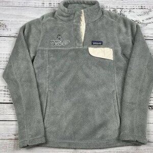 Womens PATAGONIA Re-Tool Snap-T Polartec Pro Fleece Gray Deep Pile Jacket Sz S